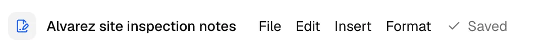 Close-up of the editor header showing the autosave indicator in its Saving... and Saved states.