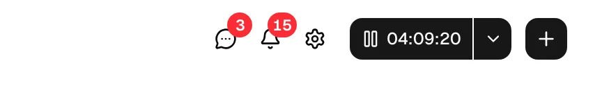 The dashboard top bar showing the Messages icon (just left of the notification bell) with a red unread badge on it.
