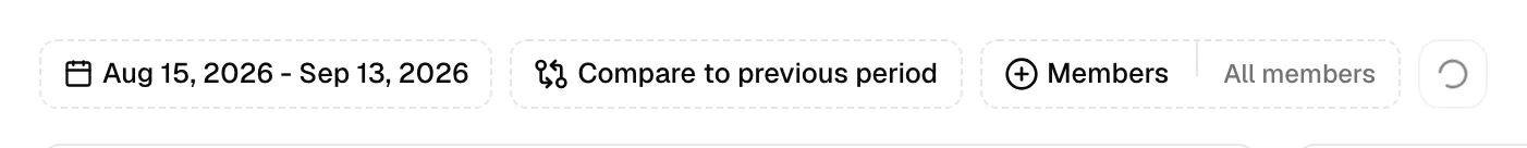 The filter row with the refresh button highlighted, showing the spinner state while data reloads.